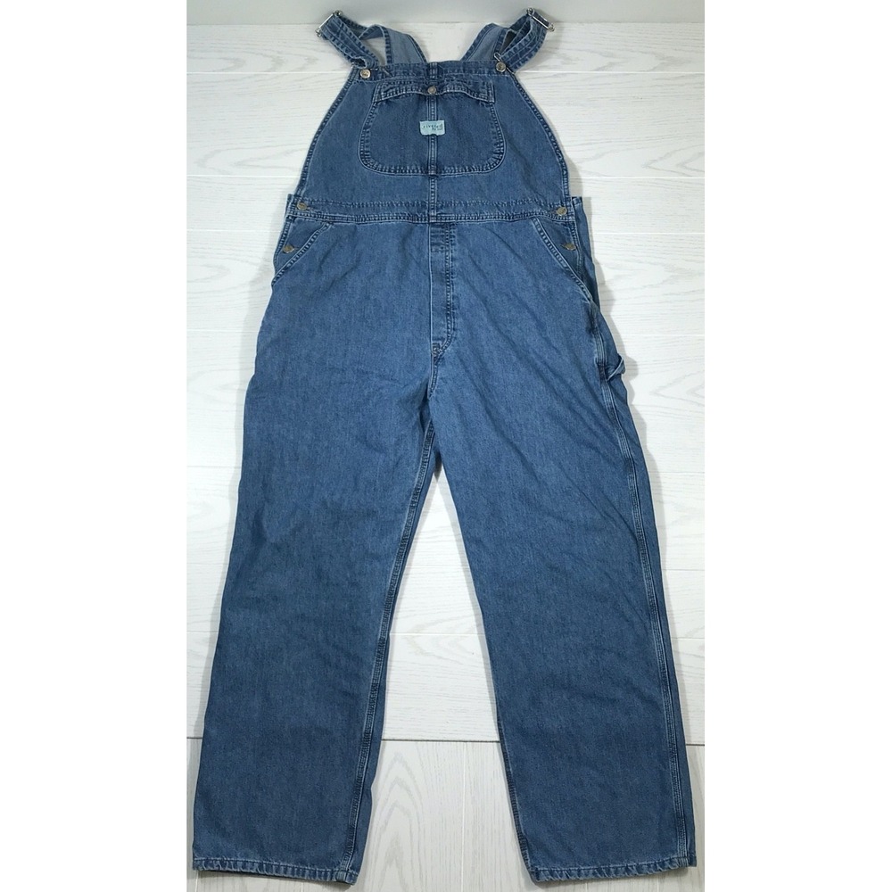 Riveted by Lee Denim Carpenter Bib Overalls Dungarees Women 1X Blue Cotton Blend